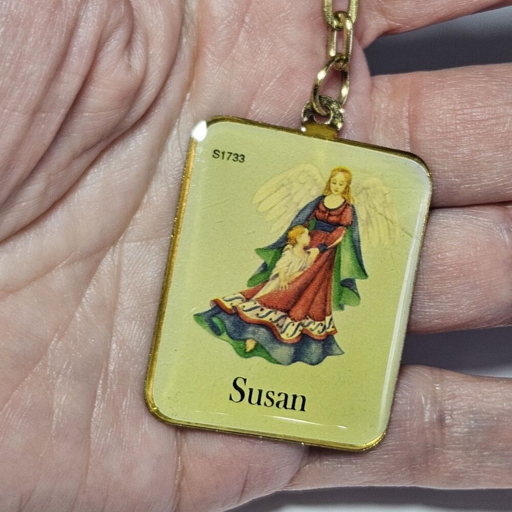 *Sale* Vintage Angel & Child Design Keychain - Personalized Susan